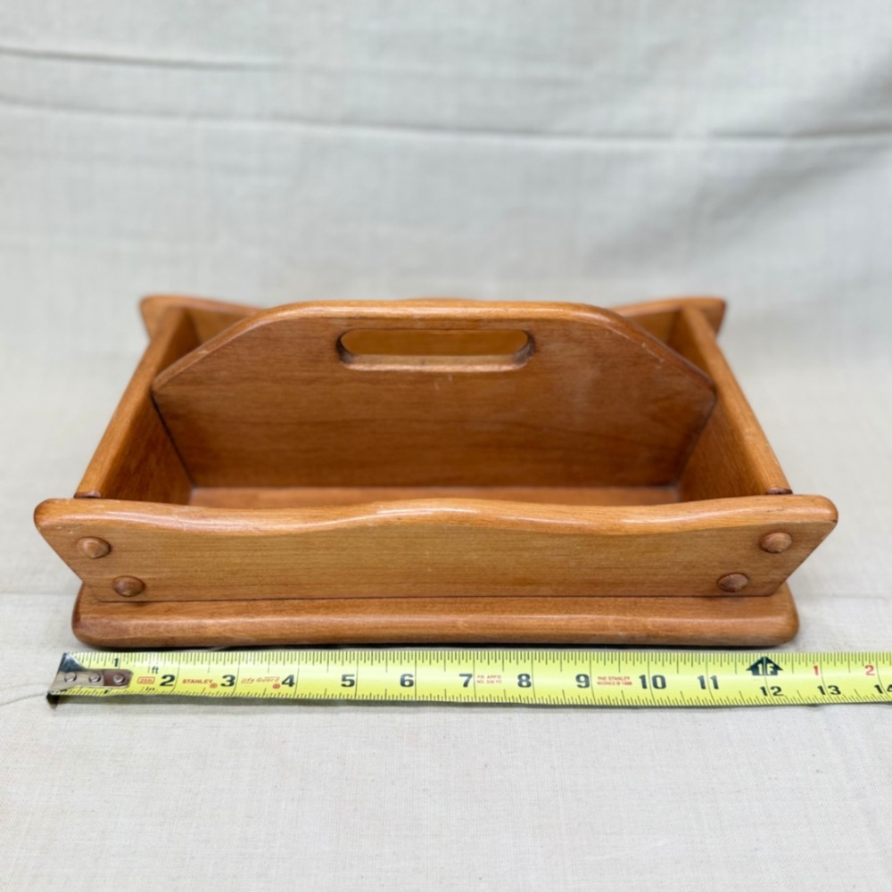 Vintage Wooden Mail Organizer Desktop Entryway Catchall Office Storage - Picture 8 of 11